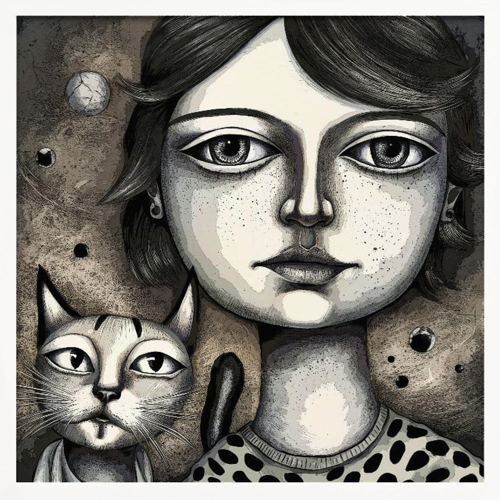 Girl and the Cat Poster