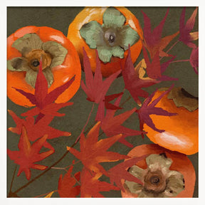 Persimmons and Maple Branch Poster