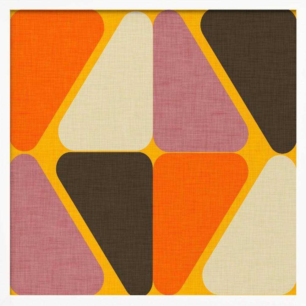 Retro Color Block Triangle Orange Poster