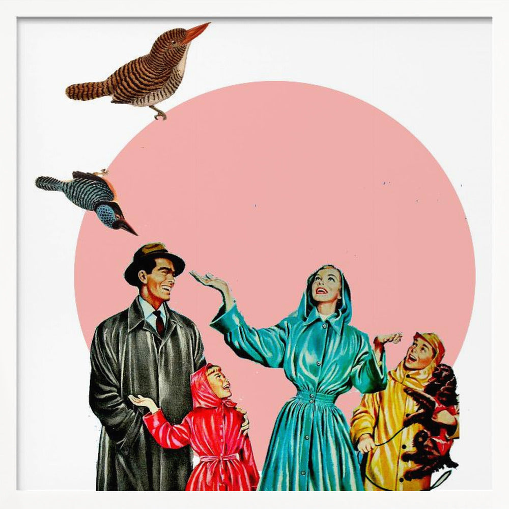 Happy Family- Surreal Collage Poster