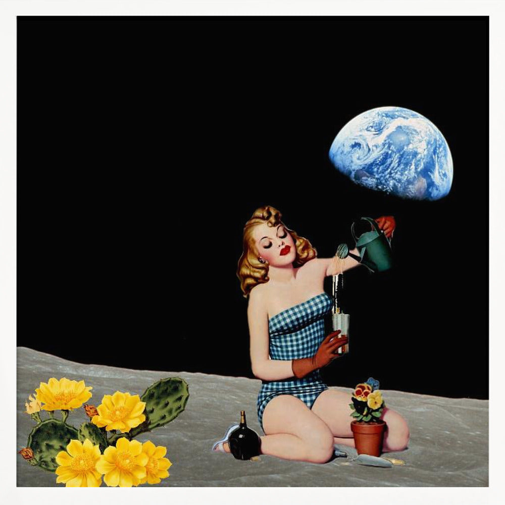 Let´s Plant the Moon - Surreal Collage Poster