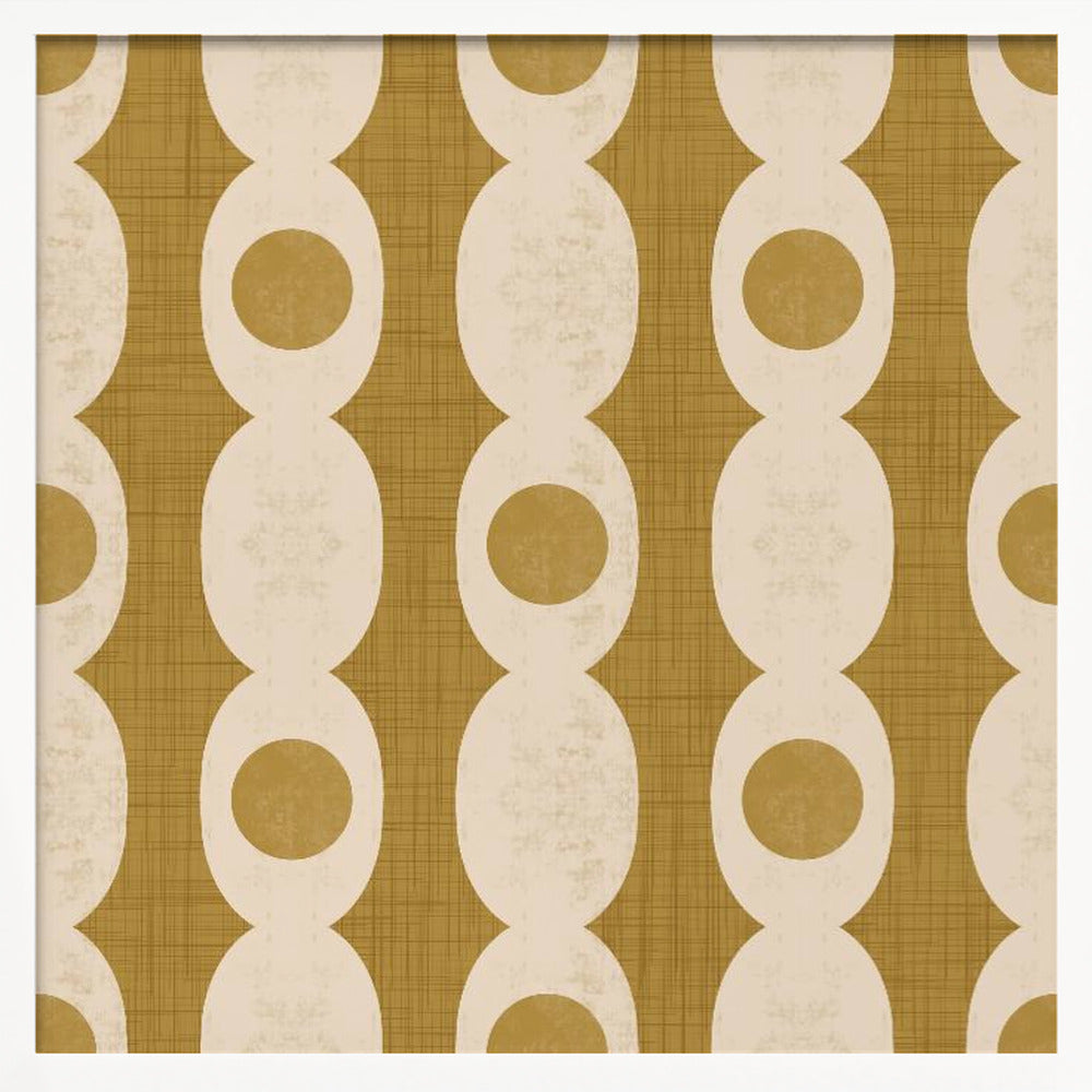 Retro Mod Geo Chain - Yellow Mustard - Mid Century Modern Poster