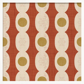 Retro Mod Geo Chain - Rust Red - Mid Century Modern Poster