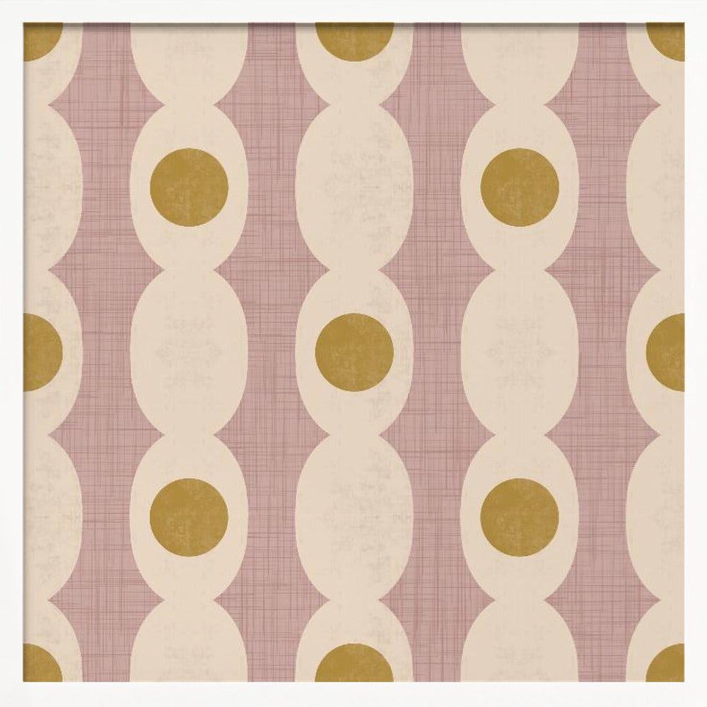 Retro Mod Geo Chain - Mauve - Mid Century Modern Poster