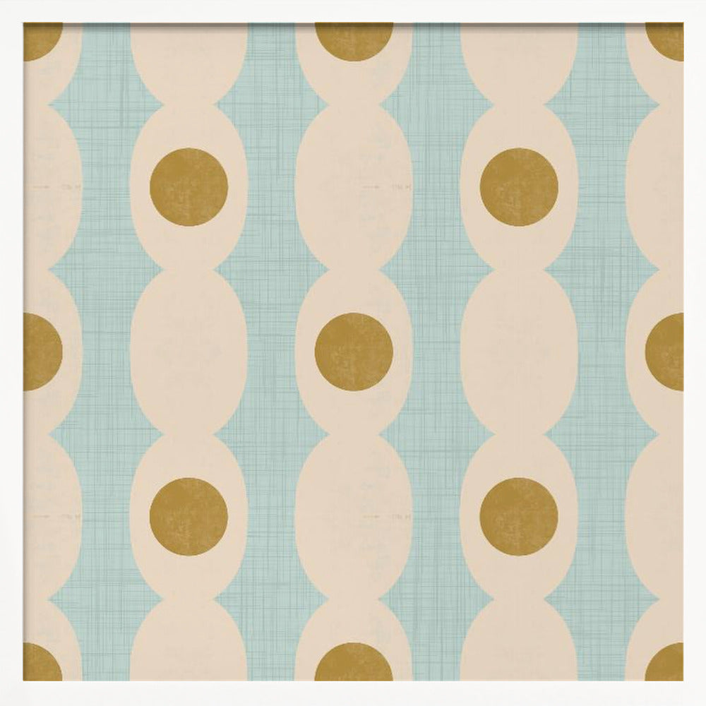 Retro Mod Geo Chain - Baby Blue - Mid Century Modern Poster