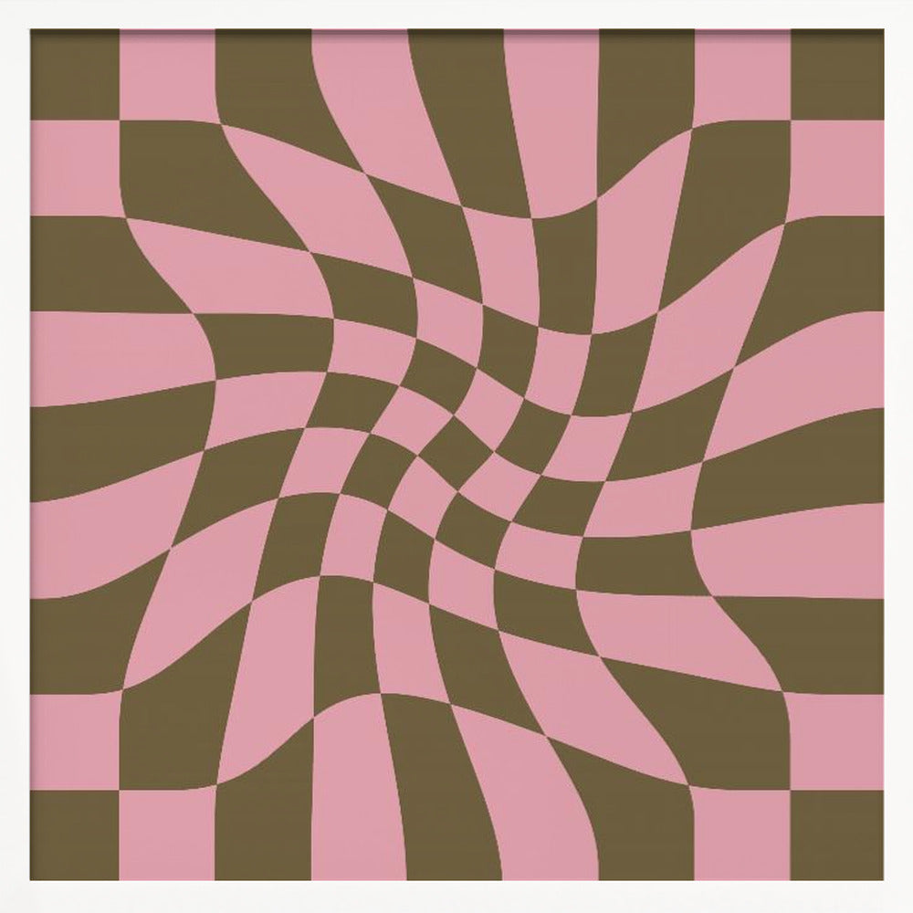 Twirly - Checkerboard - Pink and Brown Poster