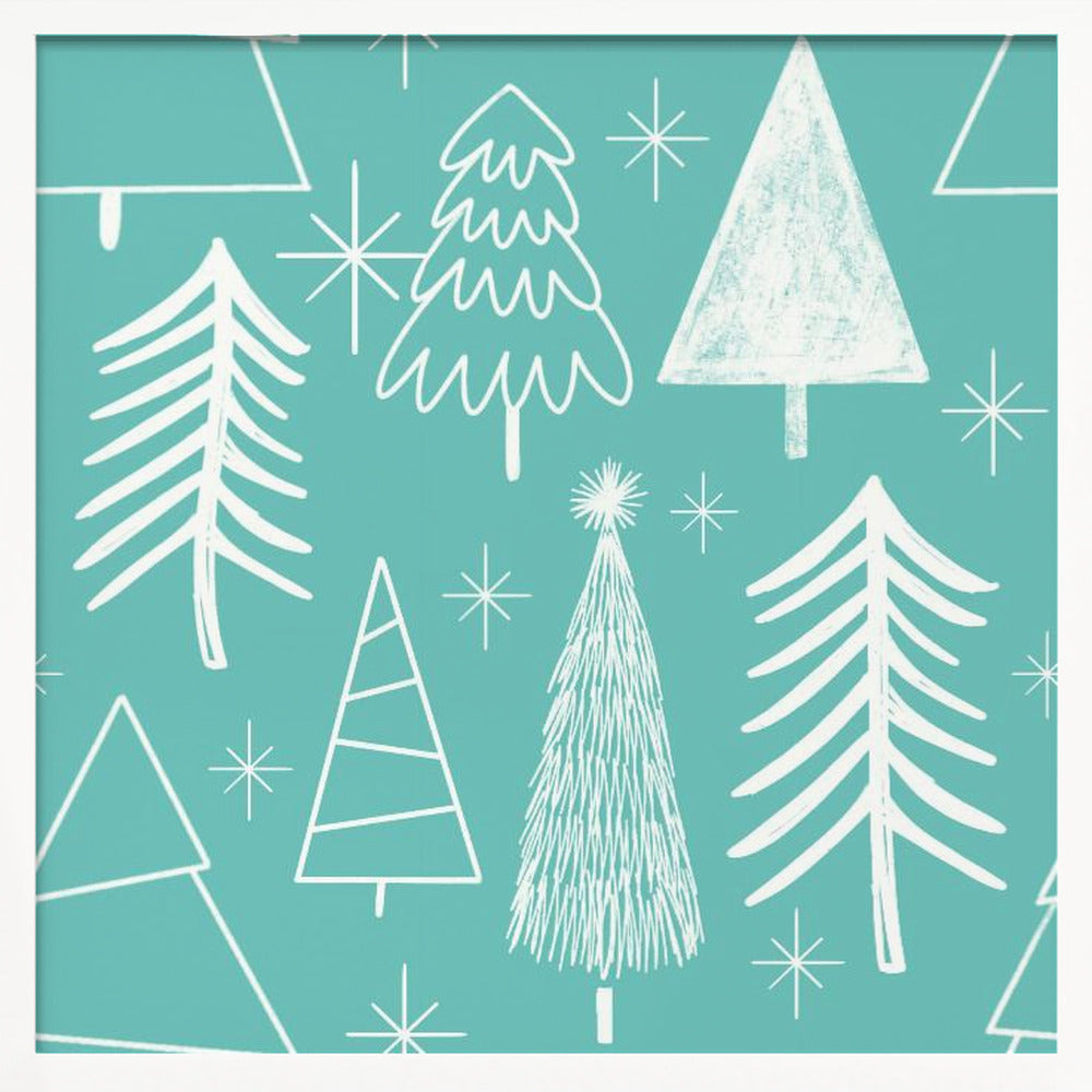 Christmas Tree Evergreen - Tree - Pine Tree Baby Blue Poster