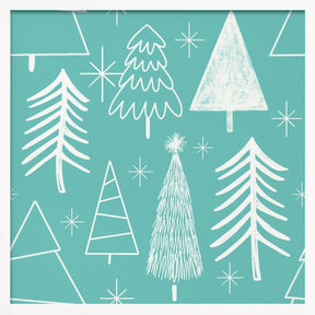 Christmas Tree Evergreen - Tree - Pine Tree Baby Blue Poster