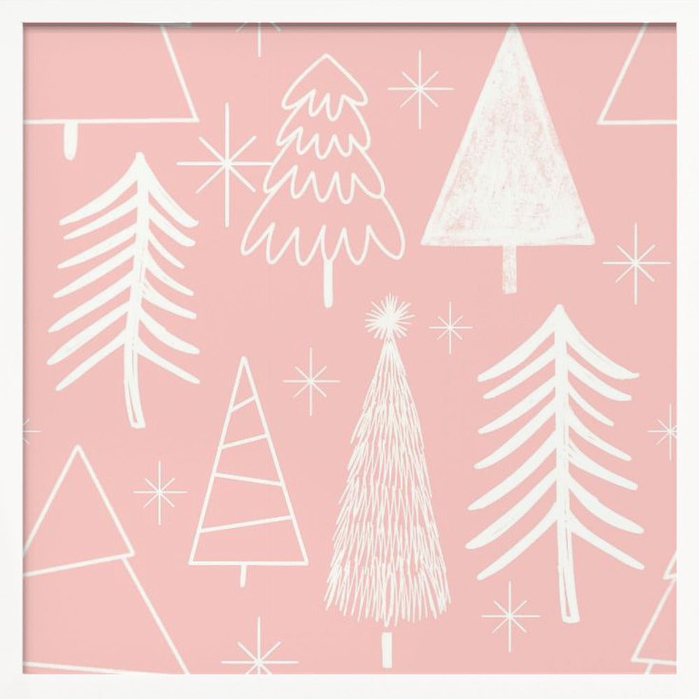 Christmas Tree Evergreen - Tree - Pine Tree Pink Poster