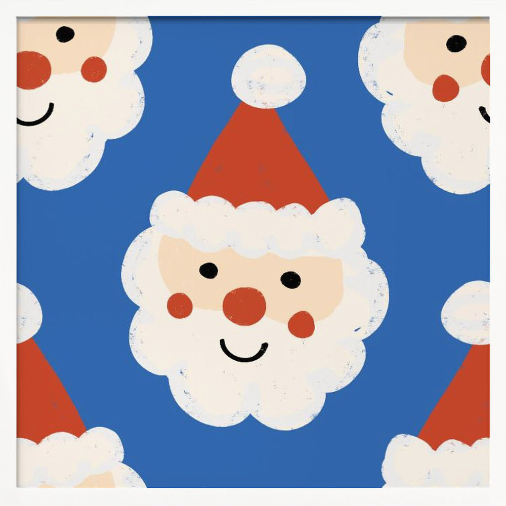 Santa Claus Retro Bold Blue Poster