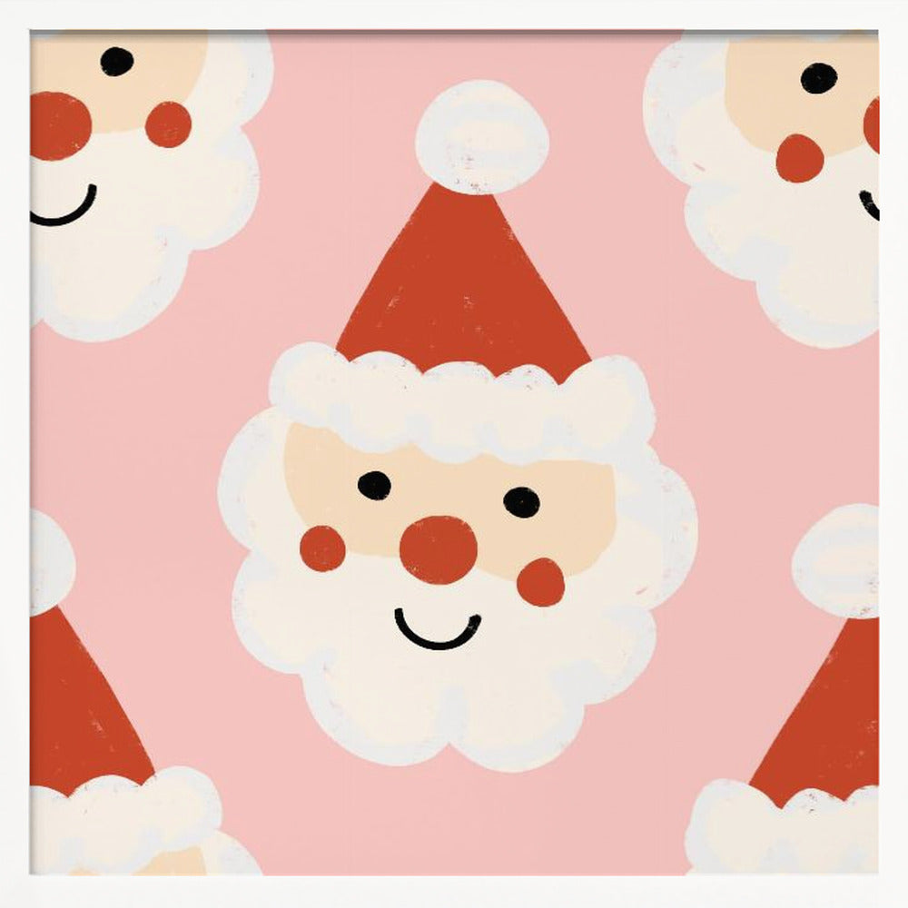 Santa Claus Retro Bold Pink Poster