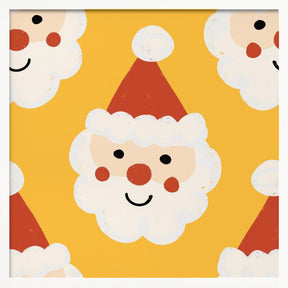 Santa Claus Retro Bold Yellow Poster