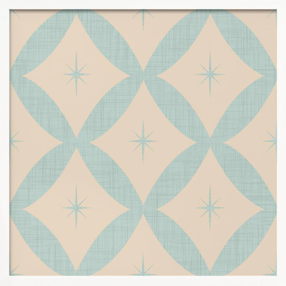 Atomic Star   Mid Century Starburst Baby Blue Poster