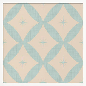 Atomic Star   Mid Century Starburst Baby Blue Poster