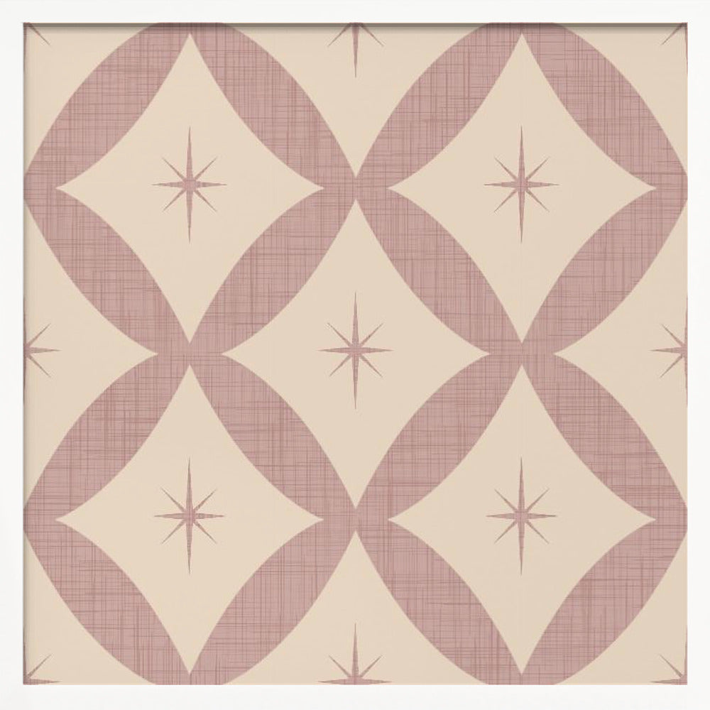 Atomic Star   Mid Century Starburst Mauve Poster