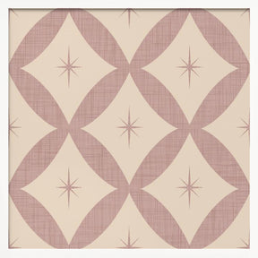 Atomic Star   Mid Century Starburst Mauve Poster