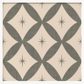 Atomic Star   Mid Century Starburst Taupe Poster