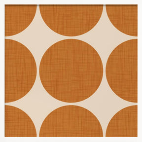 Modern Ocher Retro Spheres-Mid Century Modern Poster