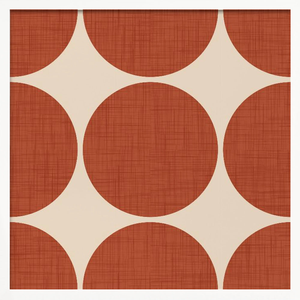 Modern Rust Red Retro Spheres-Mid Century Modern Poster