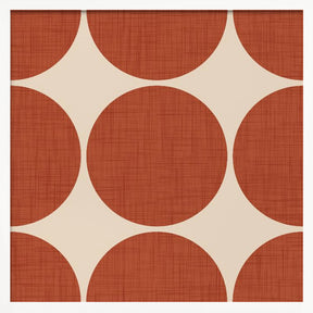 Modern Rust Red Retro Spheres-Mid Century Modern Poster