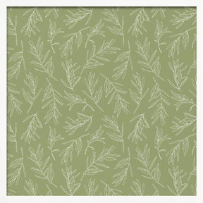 Olive Leaves Pattern Poster