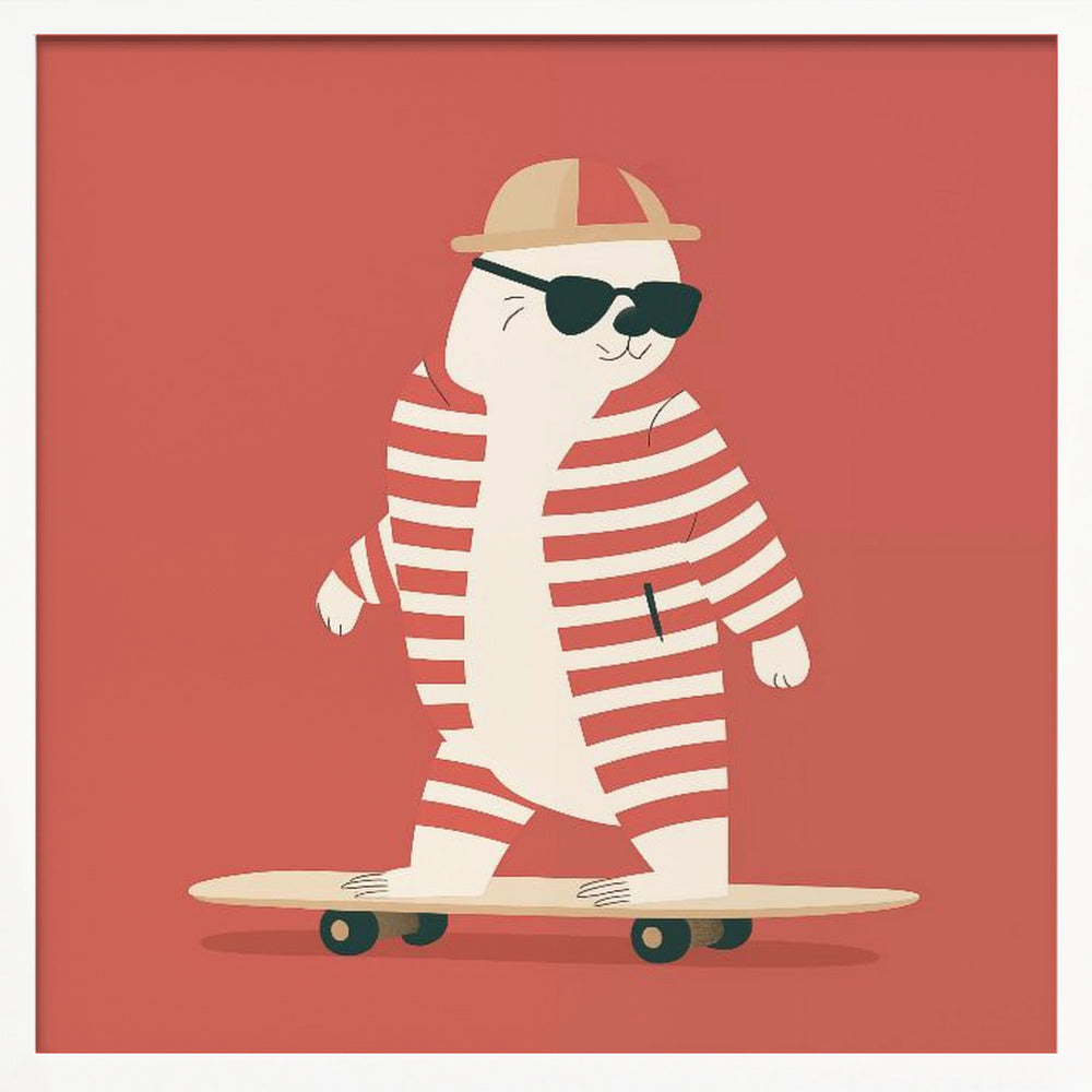 Skateboard Bear Poster