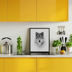 Portrait of a Timber Wolf Poster