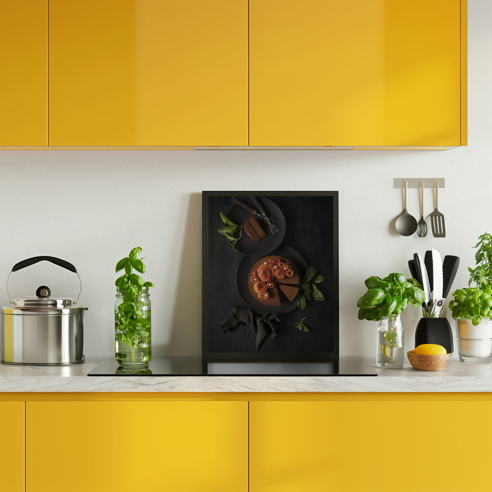 Dark chocolate and nectarine roses Poster