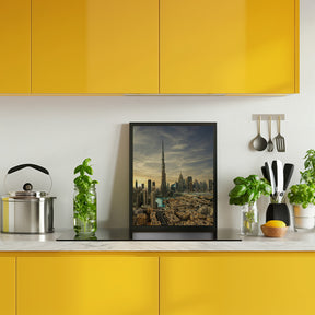 Downtown sunset view Poster