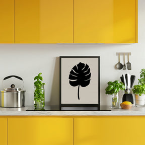 Monstera Leaf Black Poster