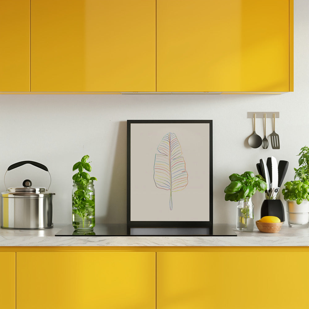 Banana Rainbow Leaf Poster