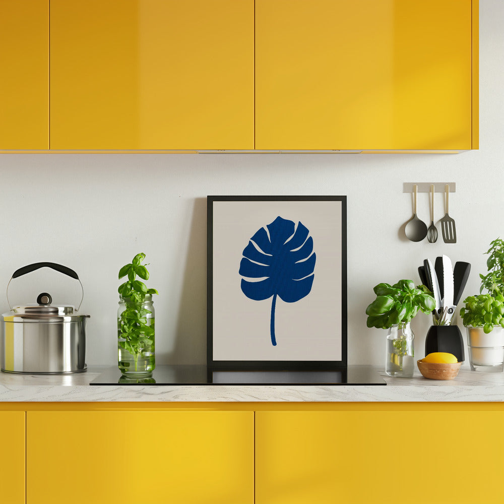 Monstera Canvas Blue Poster