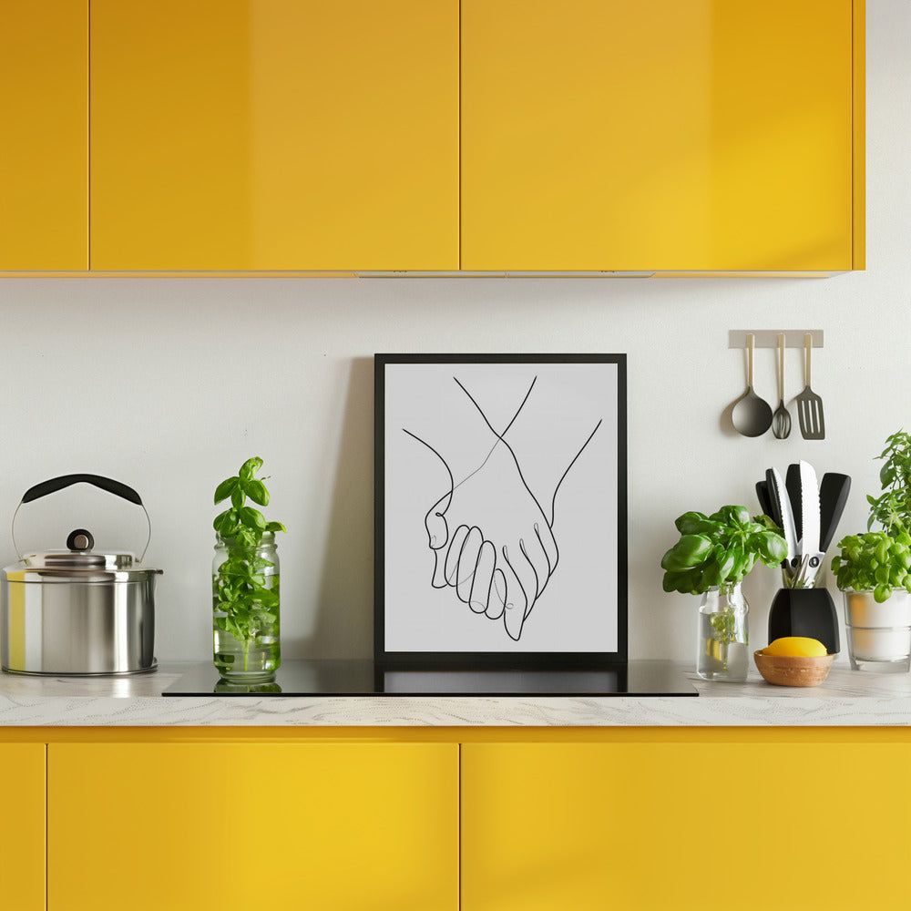 Holding Hands Lines Poster