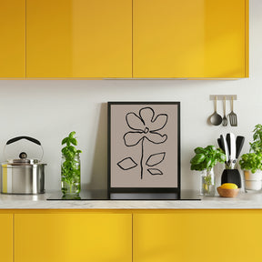 Oil Pastel Flower Black Poster