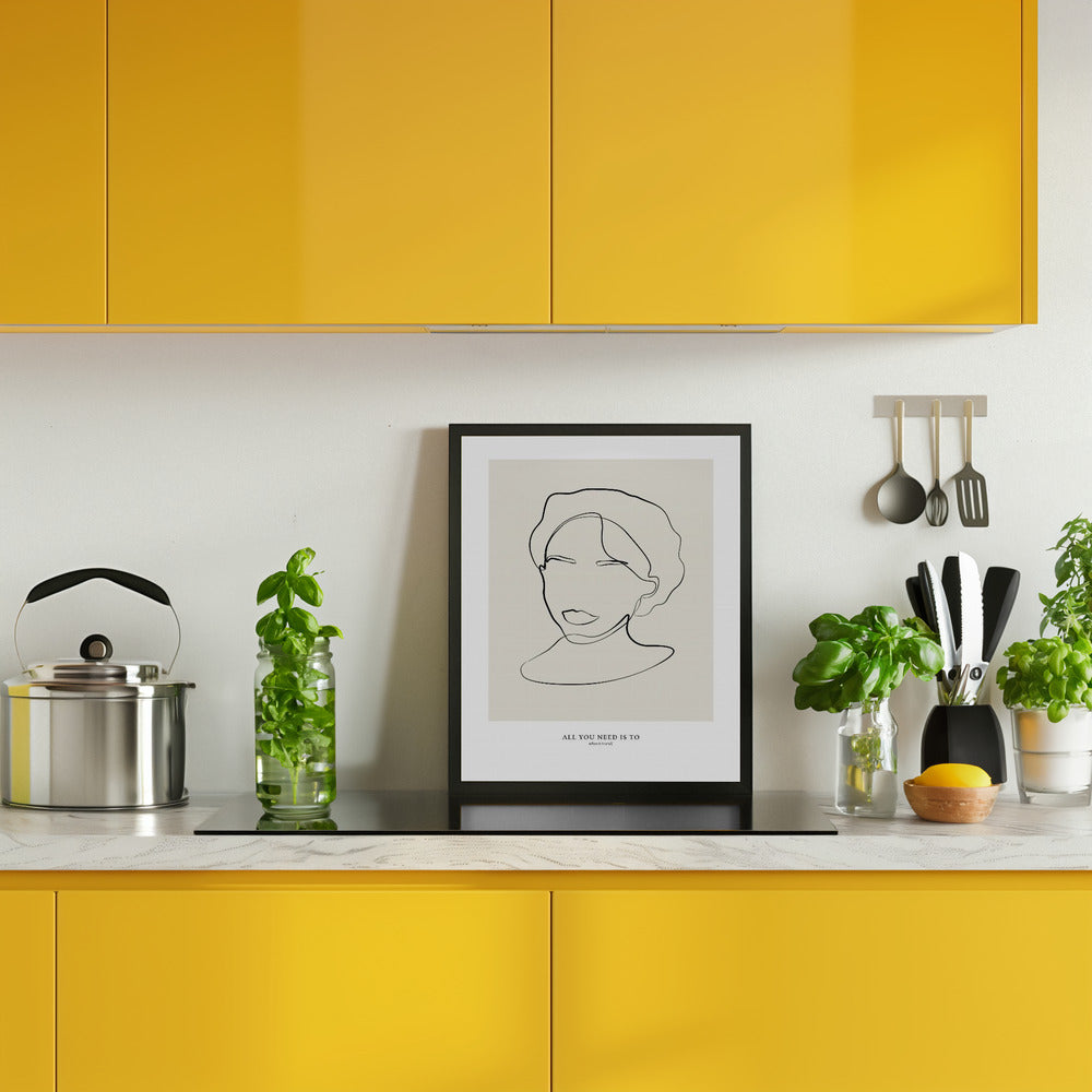 Modern female line art Poster