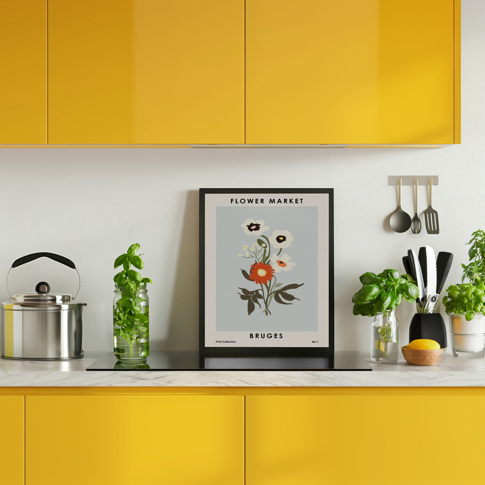Flower Market Bruges Poster