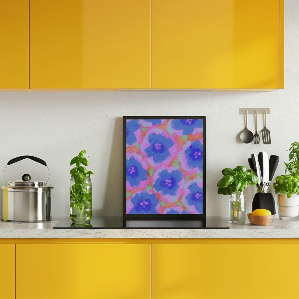 Purple Flowers Pattern Poster