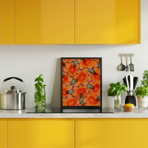 Orange Big Flowers Poster