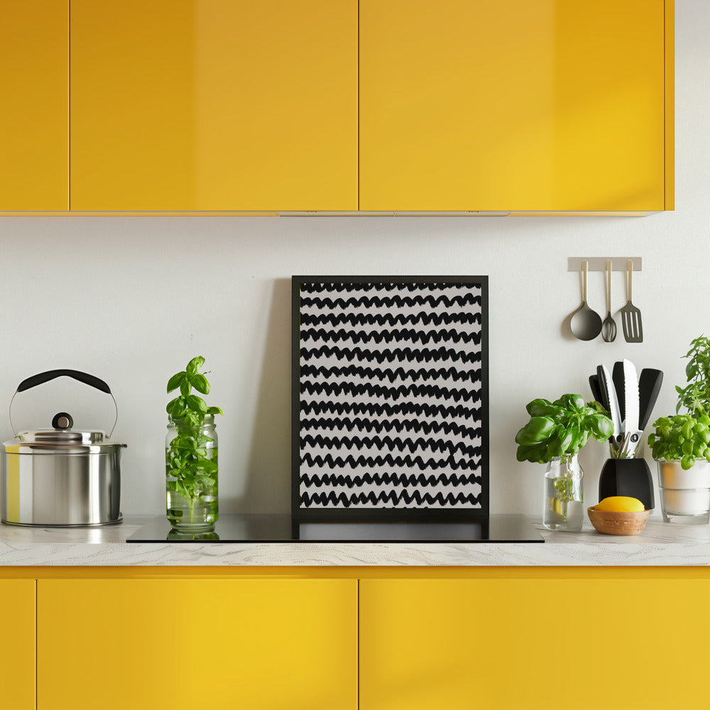 Simple Black ZigZag Pattern Poster