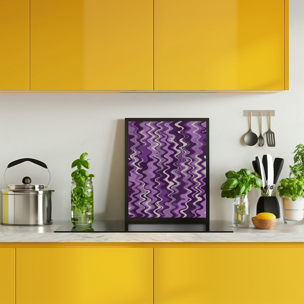 Purple Wavey Pattern Poster