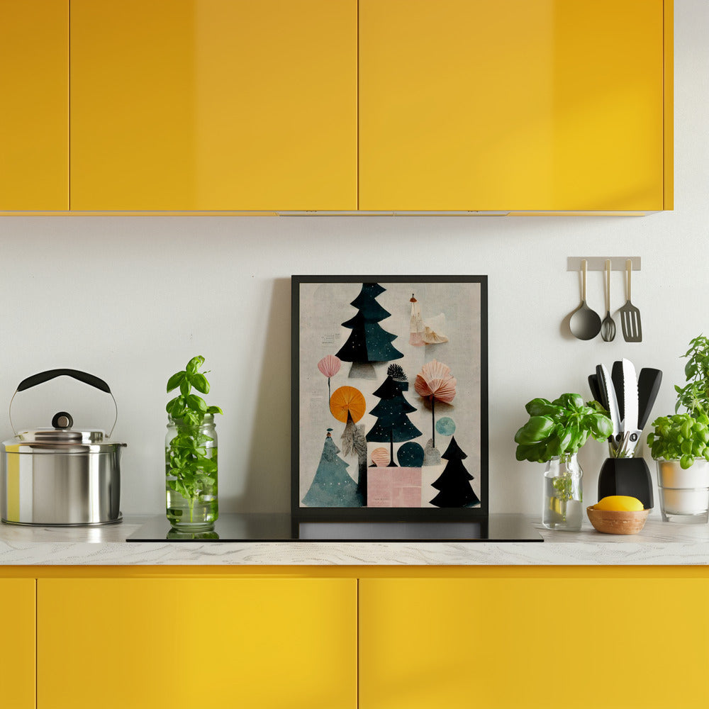 Cute Pine Tree Composition Poster