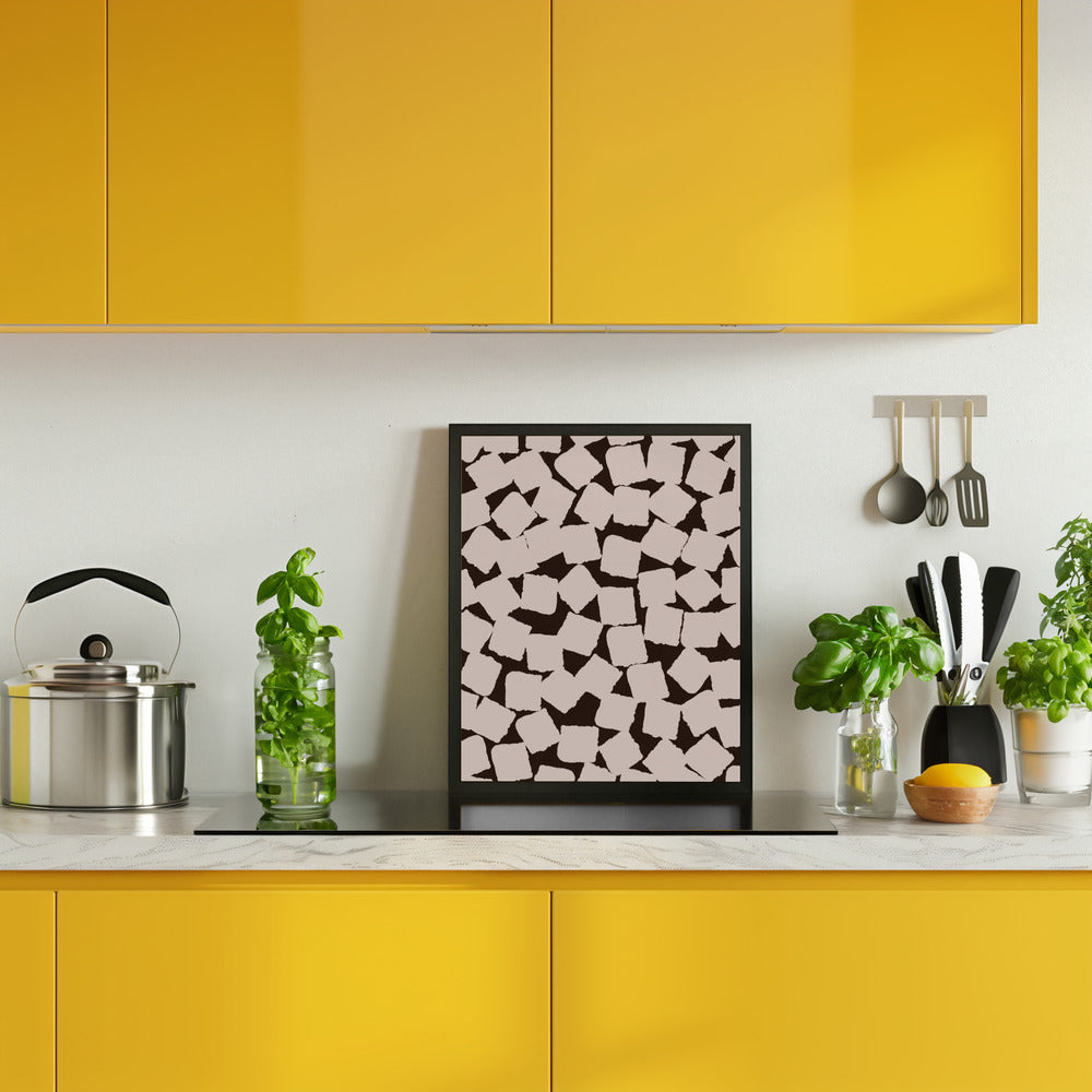 Beige Cubes Pattern Poster