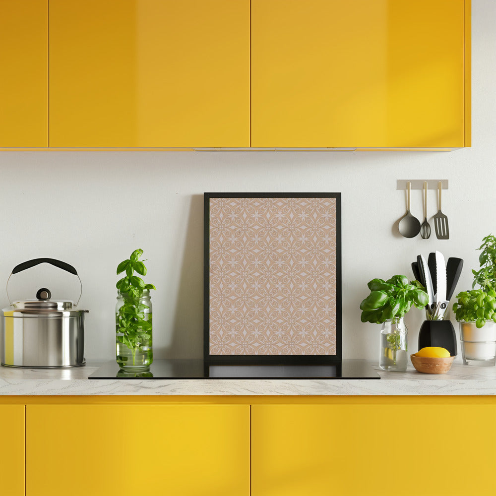 Geometric Beige Tile Pattern Poster