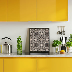 Beige and Black Tile Pattern Poster