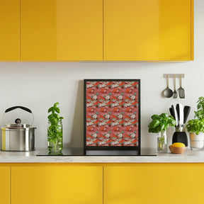 Orange Floral Pattern Poster