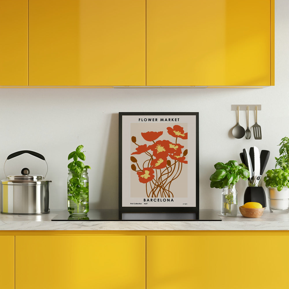 Flower Market. Barcelona Poster