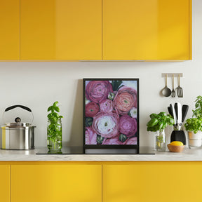 Arleth ranunculus bouquet in cold pink Poster