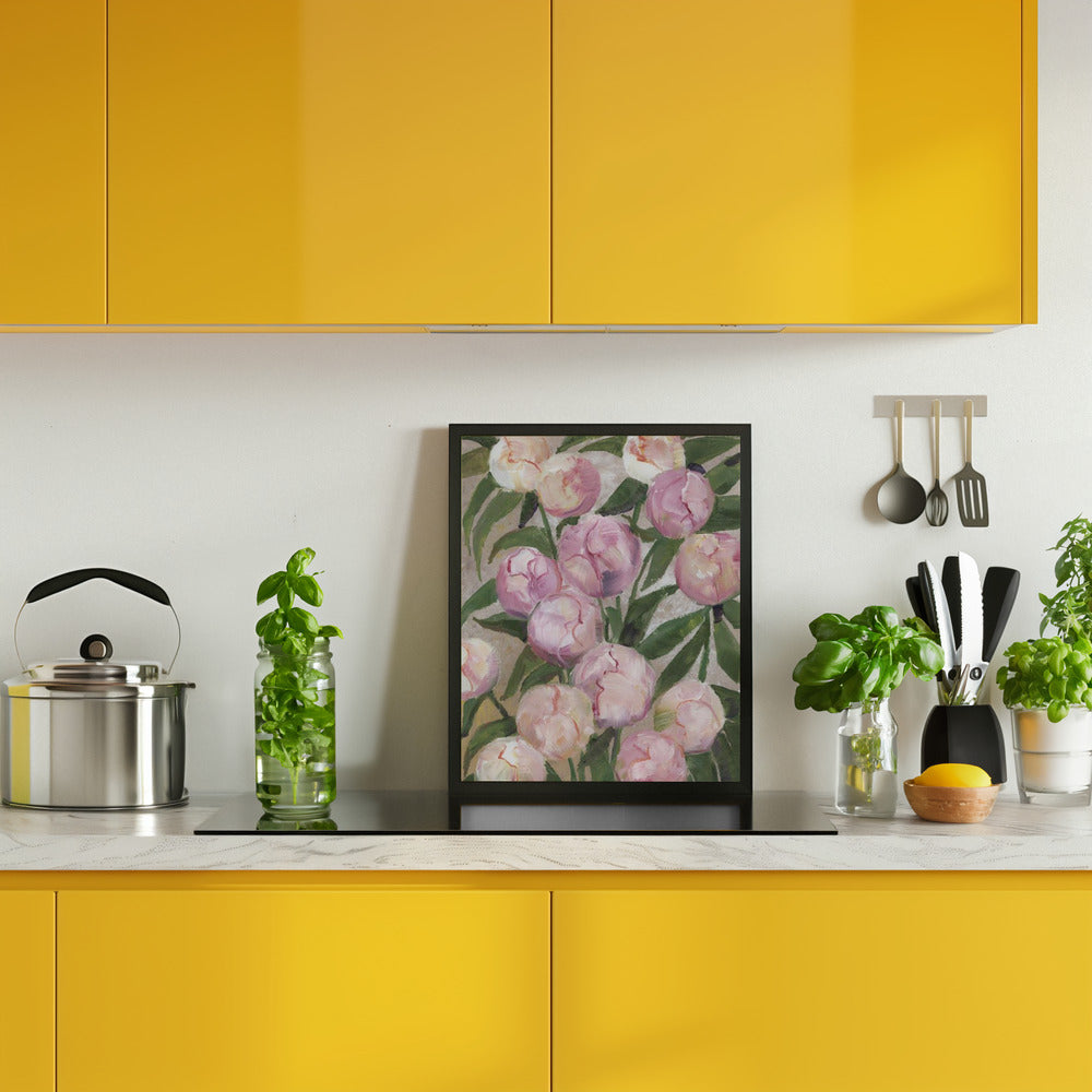 Valenty painterly peonies Poster