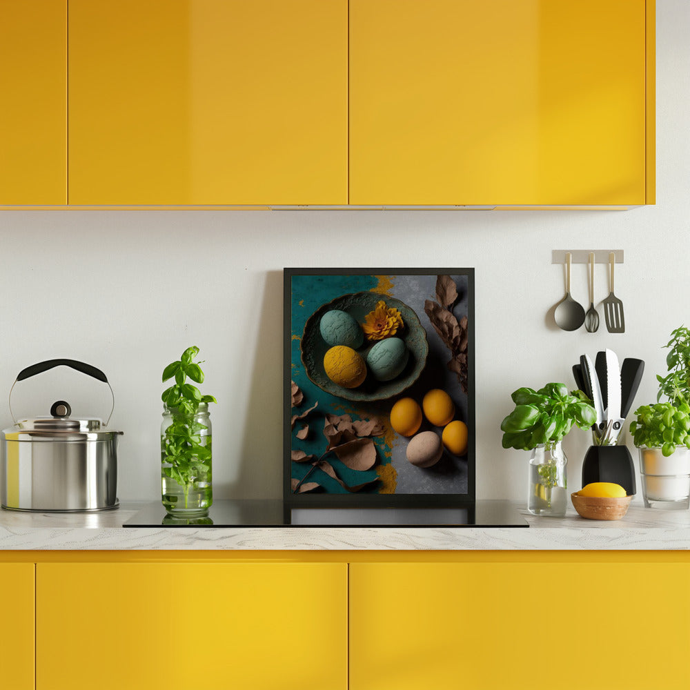 Yellow And Blue Eggs Poster