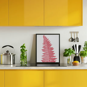 Pink fern leaf Poster